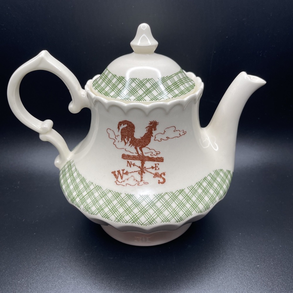 Vintage '50s Vernon Kiln Teapot‎ Rooster Weathervane Metlox Poppytrail Farmhouse